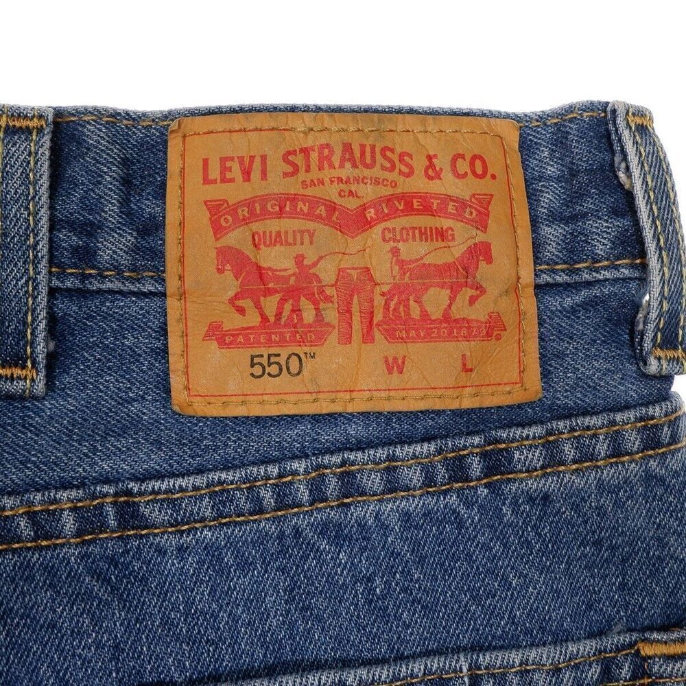 Levis 550 Jeans Mens Size 52x30 Measures 49x28 Blue Straight Leg Cotton Denim - Picture 12 of 13